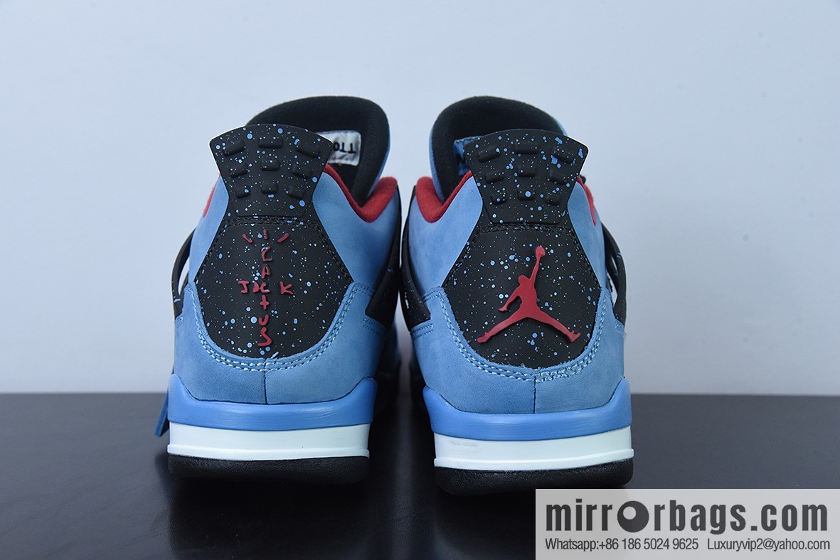 Travis Scott x Air Jordan AJ4 TS joint ice blue men's sneakers item number 308497-406