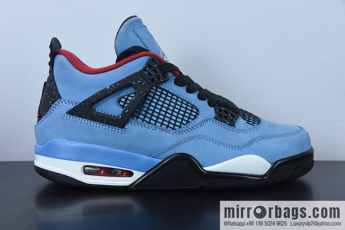 Travis Scott x Air Jordan AJ4 TS joint ice blue men's sneakers item number 308497-406