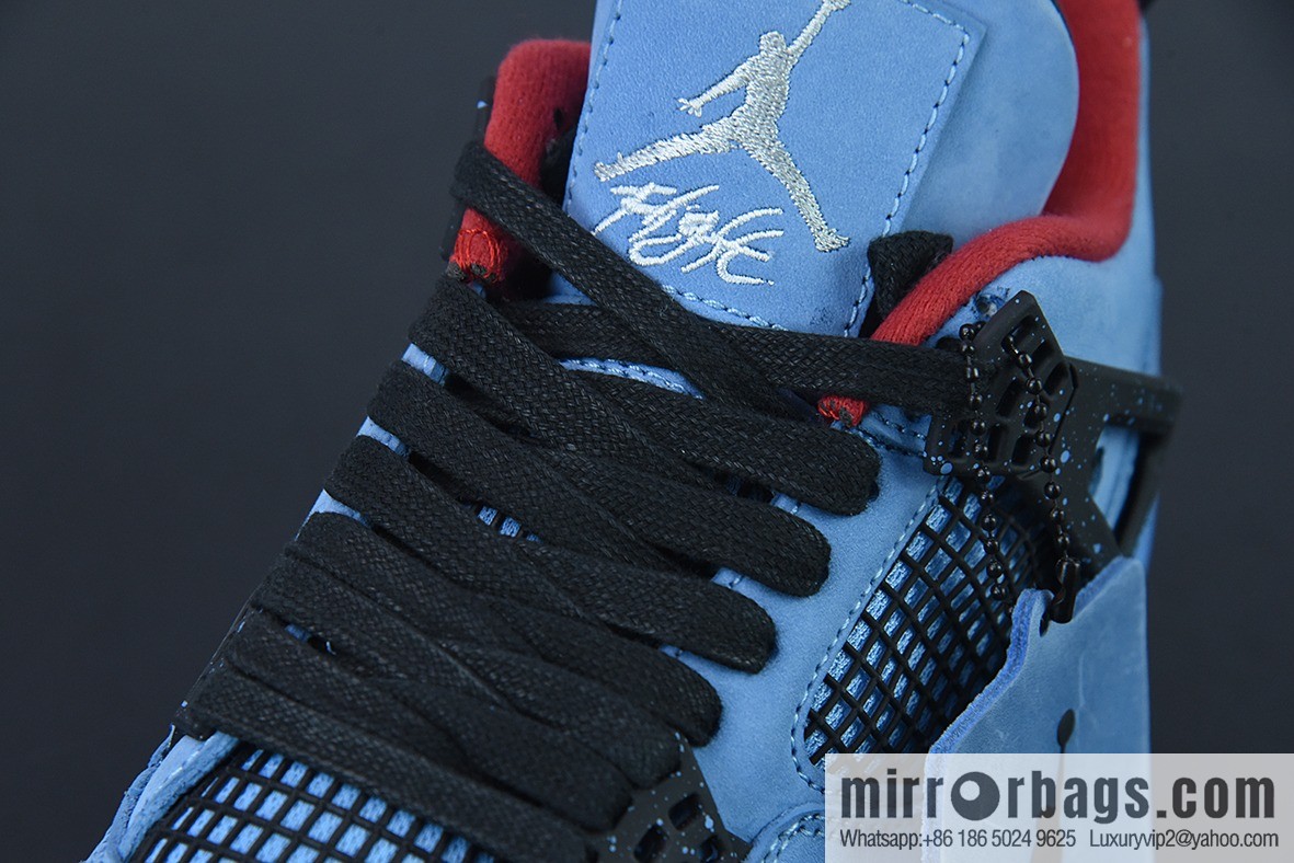 Travis Scott x Air Jordan AJ4 TS joint ice blue men's sneakers item number 308497-406