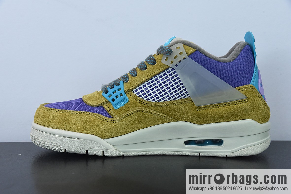 D0F1S5 pure original Air Jordan 4 AJ4 brown yellow purple Union LA joint men sneakers desert moss 30th anniversary item number: DJ5718 300