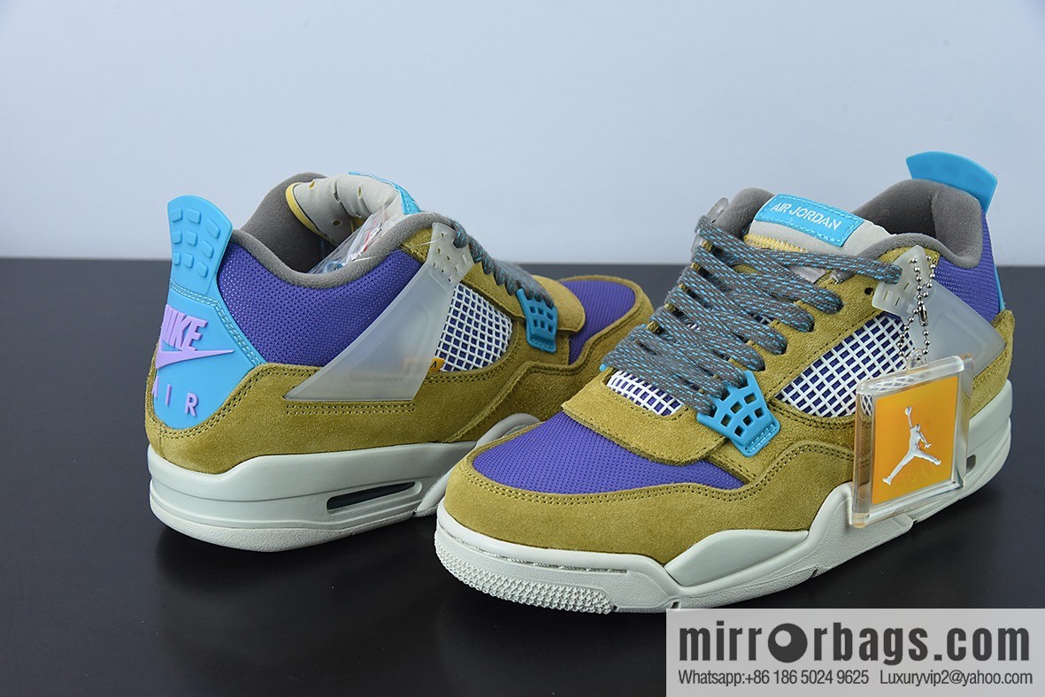 D0F1S5 pure original Air Jordan 4 AJ4 brown yellow purple Union LA joint men sneakers desert moss 30th anniversary item number: DJ5718 300