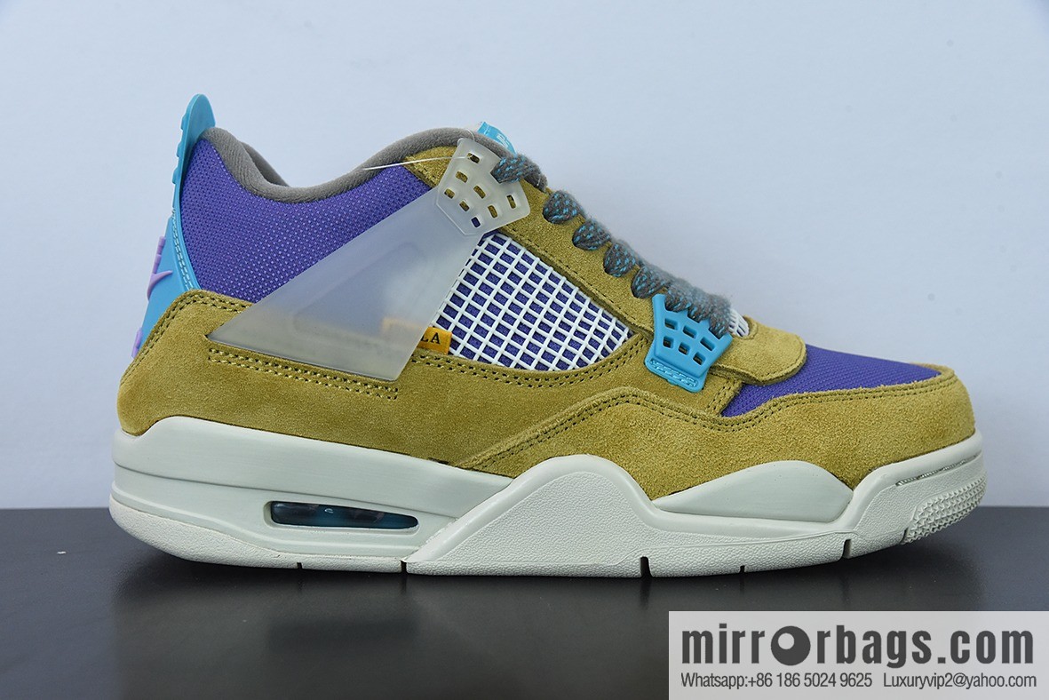 D0F1S5 pure original Air Jordan 4 AJ4 brown yellow purple Union LA joint men sneakers desert moss 30th anniversary item number: DJ5718 300