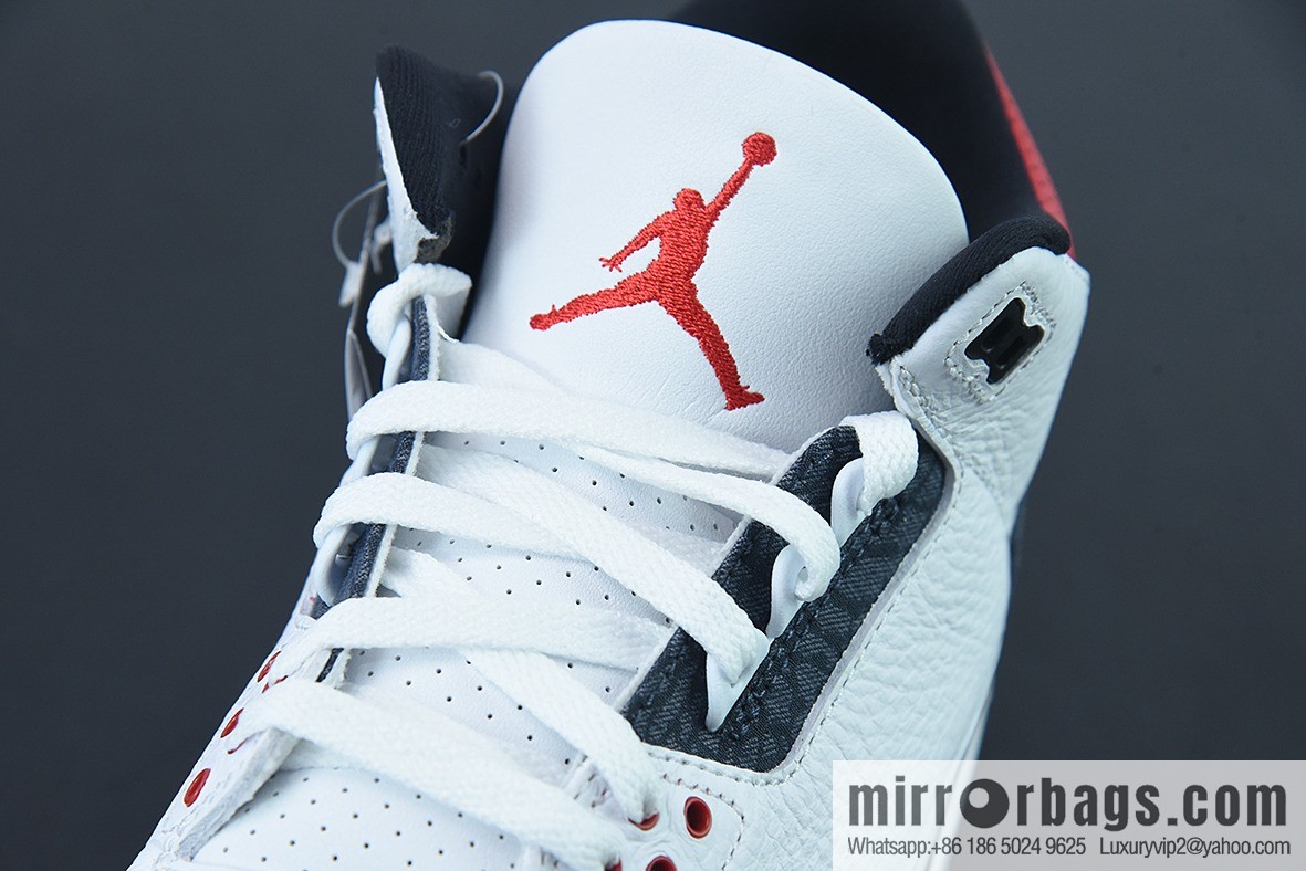 Air Jordan 3 SE-T Denim Fire Red AJ3 Flame Red, Japanese men's sneakers