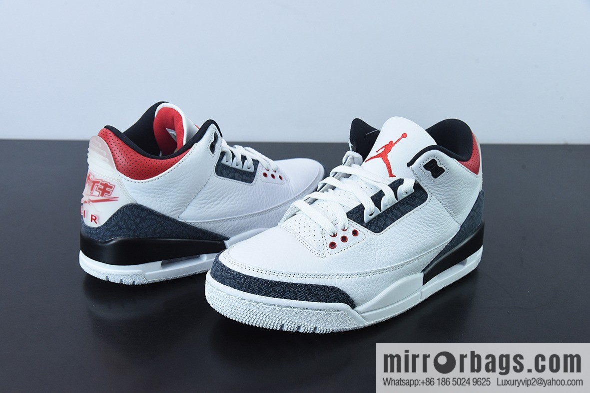 Air Jordan 3 SE-T Denim Fire Red AJ3 Flame Red, Japanese men's sneakers