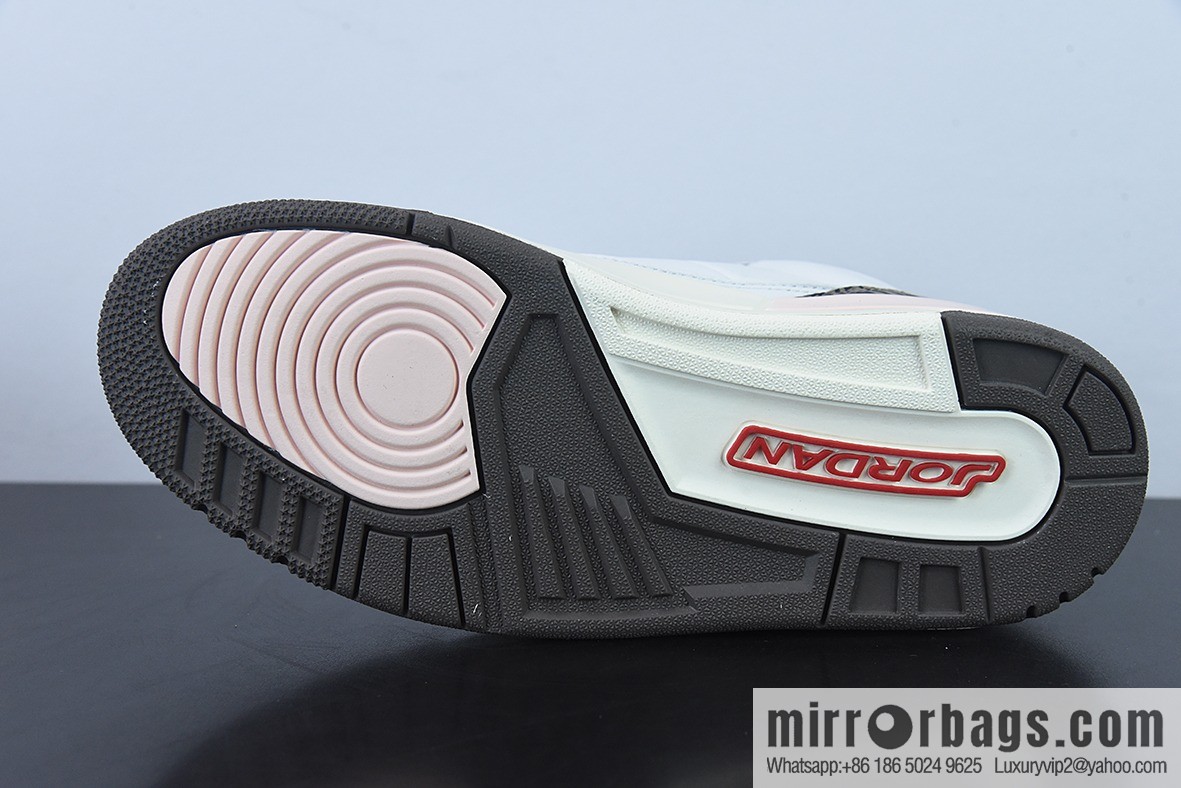 L00H6 pure original Air Jordan 3 Retro aj3 white brown powder, Sakura Unisex same sneakers CK9246-102