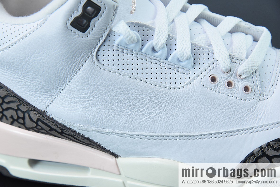 L00H6 pure original Air Jordan 3 Retro aj3 white brown powder, Sakura Unisex same sneakers CK9246-102