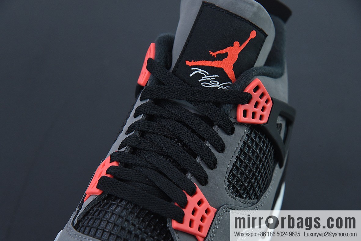 Air Jordan 4 Infrared AJ4 black gray red infrared basketball shoes, item number: DH6927-061