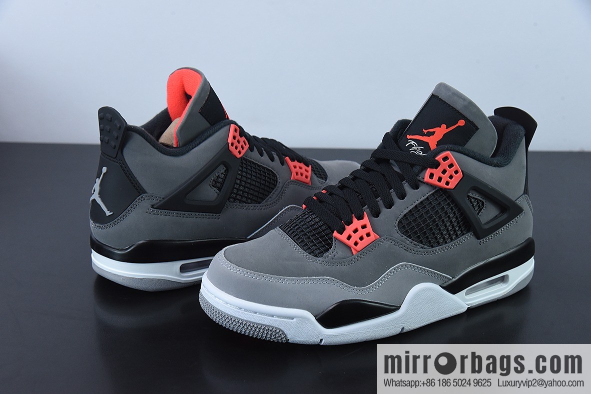 Air Jordan 4 Infrared AJ4 black gray red infrared basketball shoes, item number: DH6927-061