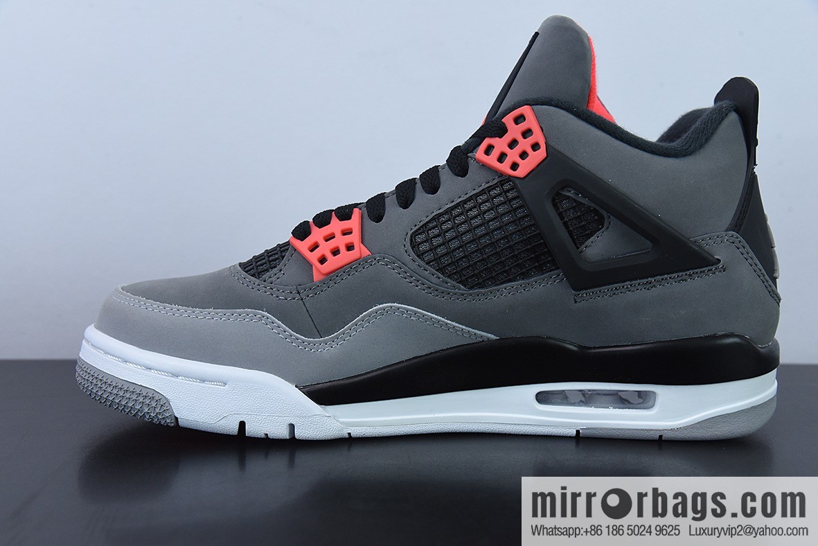 Air Jordan 4 Infrared AJ4 black gray red infrared basketball shoes, item number: DH6927-061