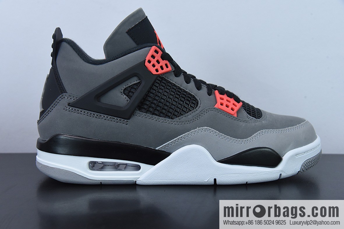 Air Jordan 4 Infrared AJ4 black gray red infrared basketball shoes, item number: DH6927-061