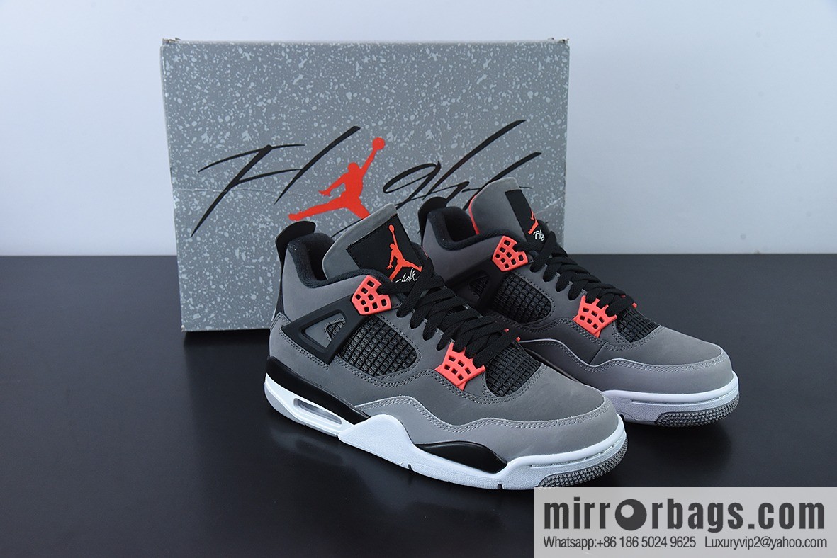 Air Jordan 4 Infrared AJ4 black gray red infrared basketball shoes, item number: DH6927-061