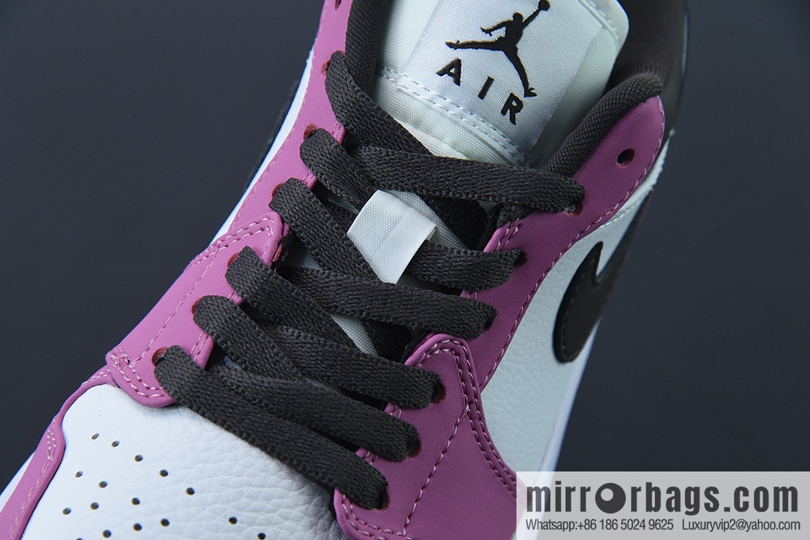 NK Air Jordan 1 Low AJ1 Joe 1 white pink black hook, low-top casual board shoes, item number: DC1767-160