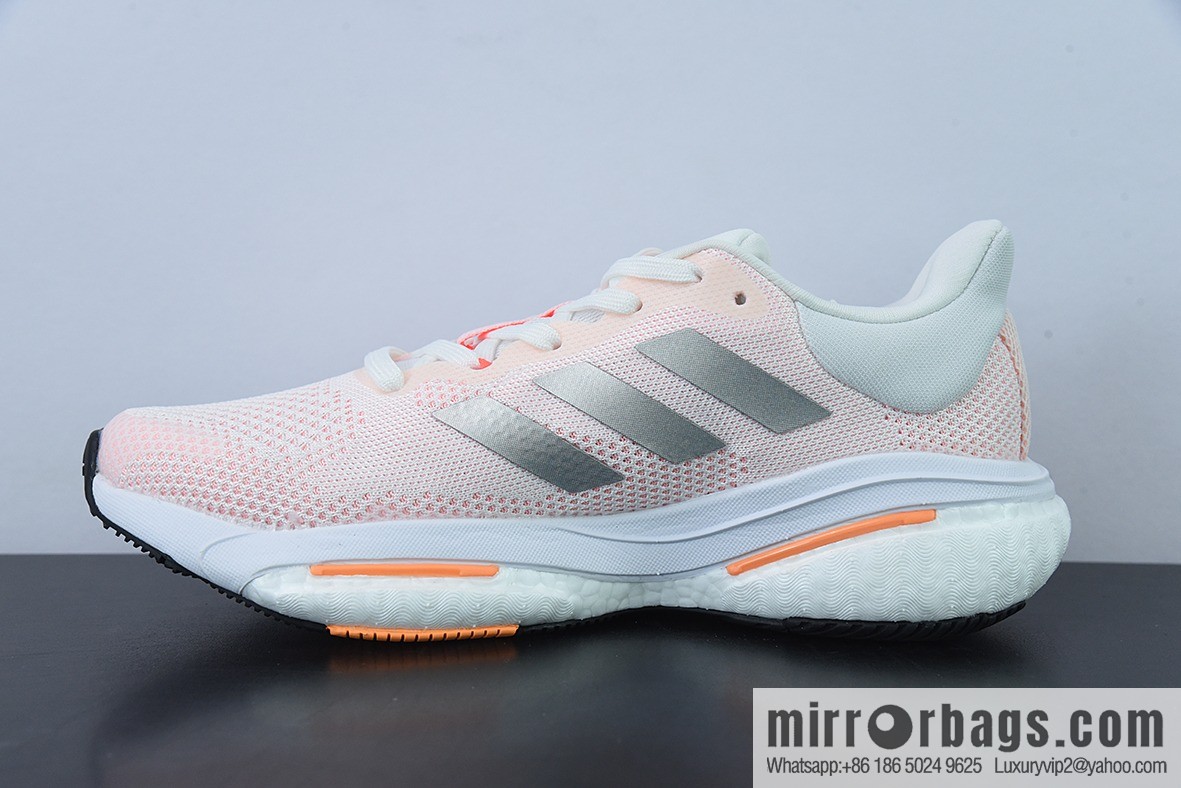Ad Solar Glide 5 Adi's breathable cushioning popcorn running shoes, item number: GX5496