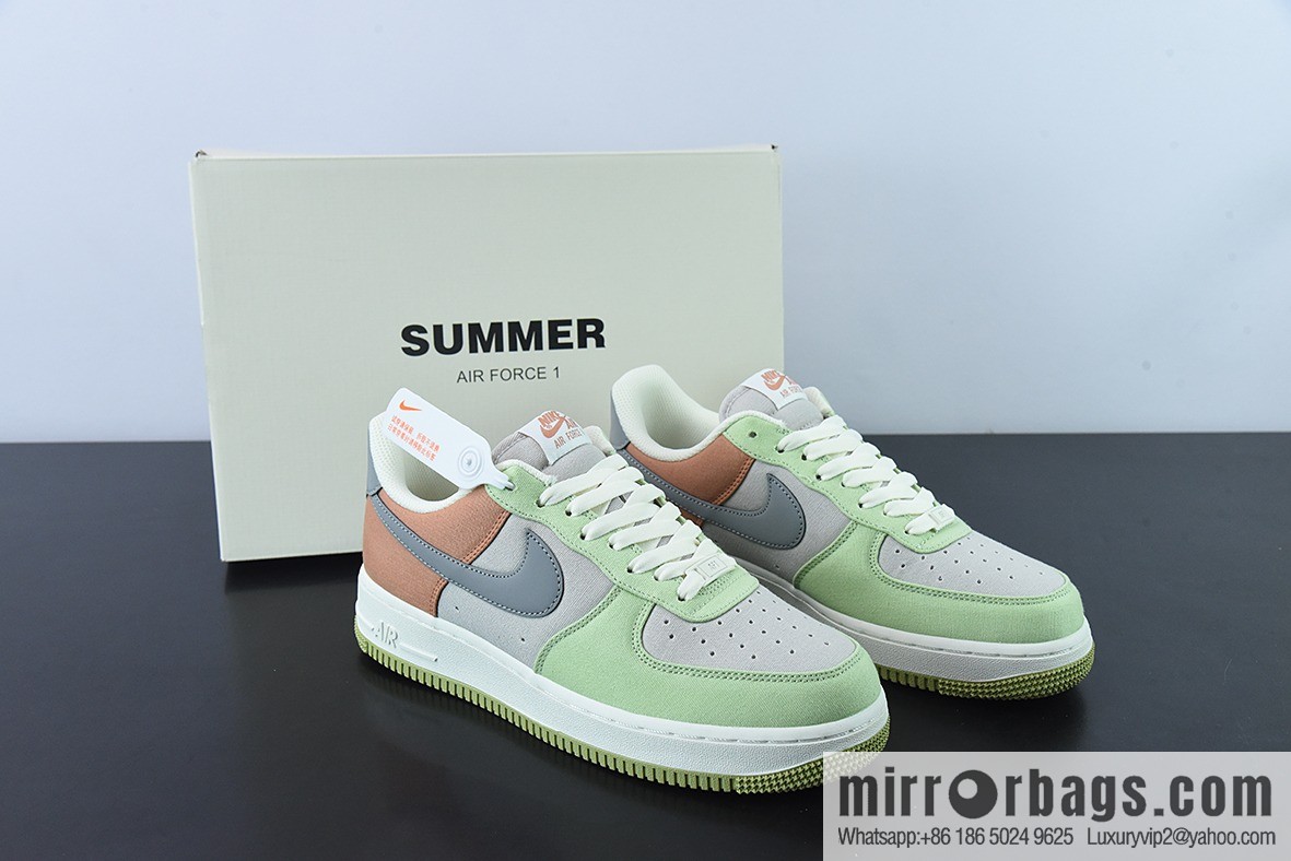 Nk Air Force 1 '07 Low gray cyan cloth surface, Air Force No. 1 low-top casual sneakers, item number: DG2296-015