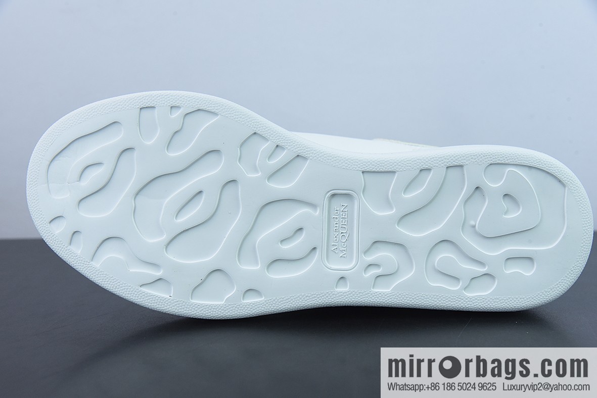 Alexander McQueen Alexander McQueen Sole Leather Sneakers Low Top Fashion Platform Casual Sports White Shoes
