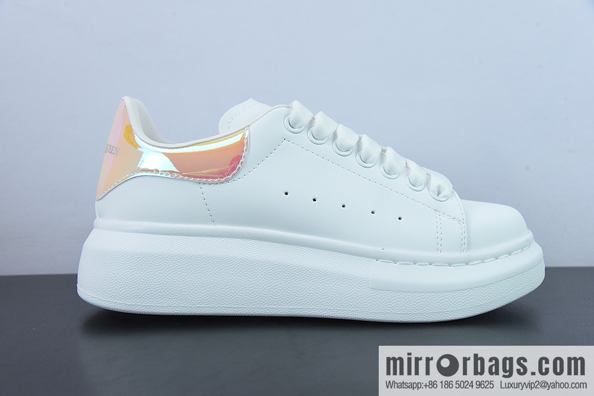 Alexander McQueen Alexander McQueen Sole Leather Sneakers Low Top Fashion Platform Casual Sports White Shoes