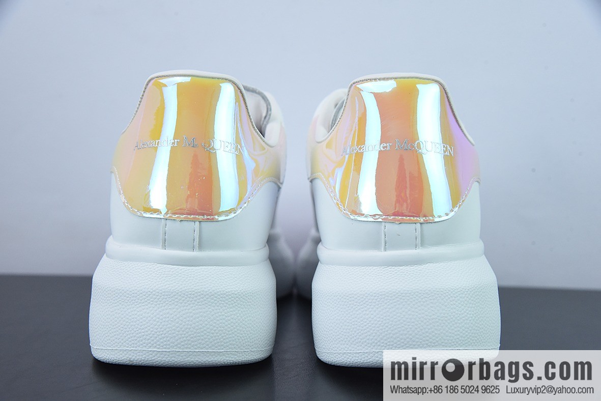 Alexander McQueen Alexander McQueen Sole Leather Sneakers Low Top Fashion Platform Casual Sports White Shoes