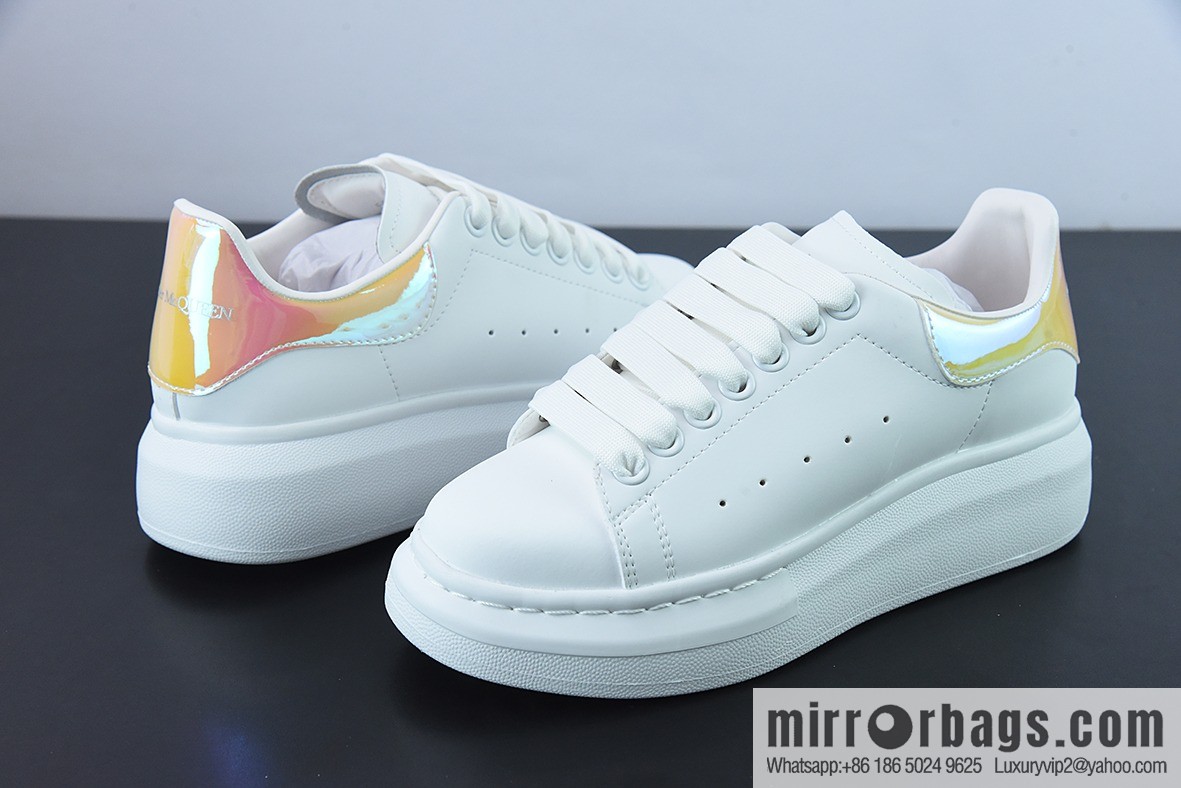 Alexander McQueen Alexander McQueen Sole Leather Sneakers Low Top Fashion Platform Casual Sports White Shoes
