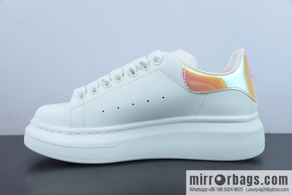 Alexander McQueen Alexander McQueen Sole Leather Sneakers Low Top Fashion Platform Casual Sports White Shoes
