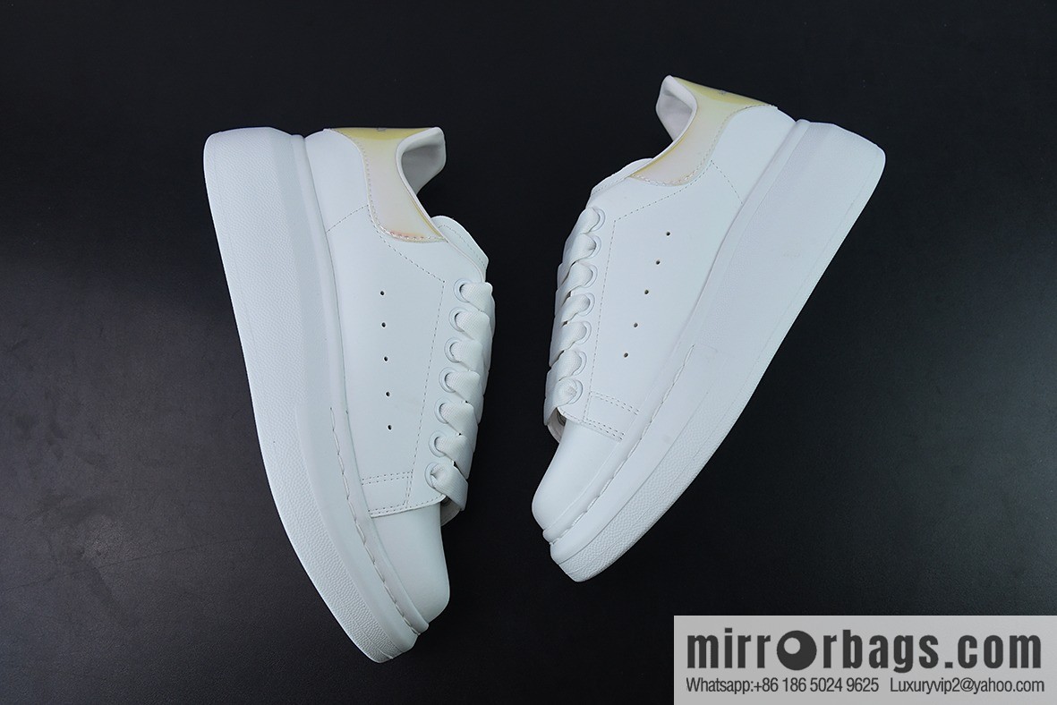 Alexander McQueen Alexander McQueen Sole Leather Sneakers Low Top Fashion Platform Casual Sports White Shoes