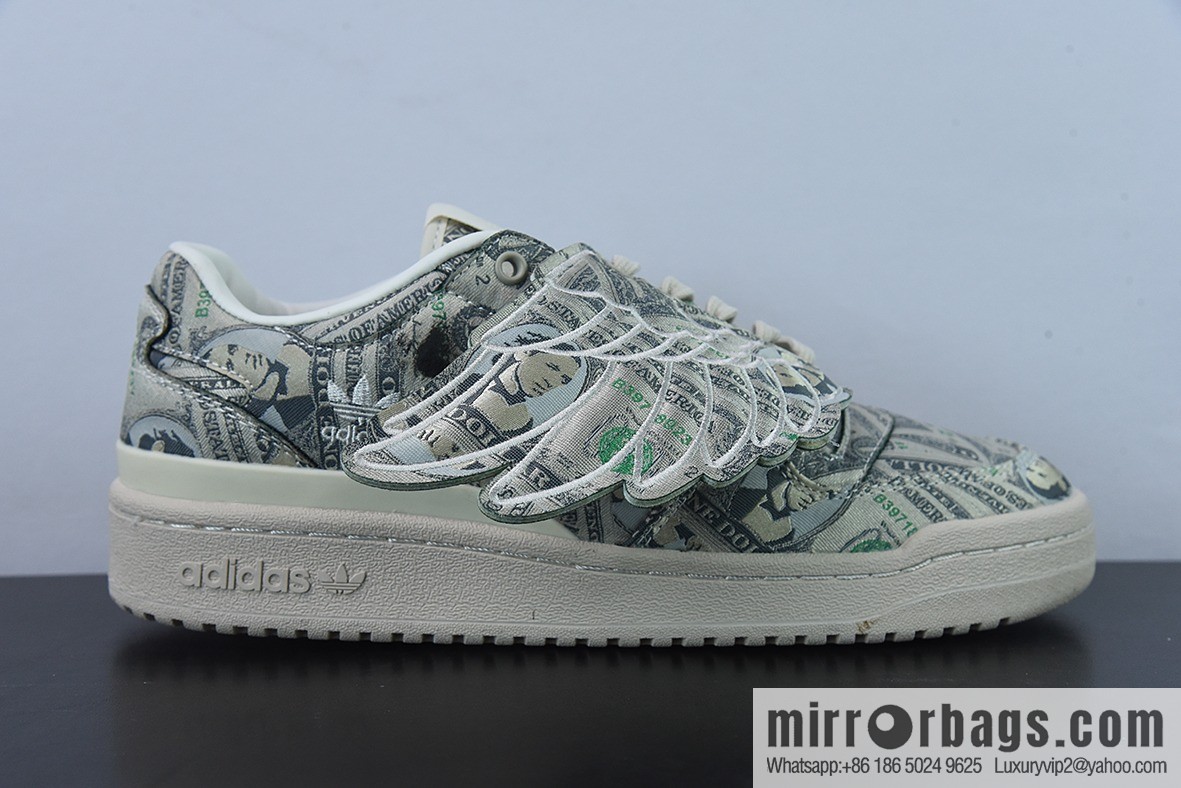 Adidas/adidas Forum Low JS joint name, beige full of banknote wings low-top board shoes, item number: GX6393YF