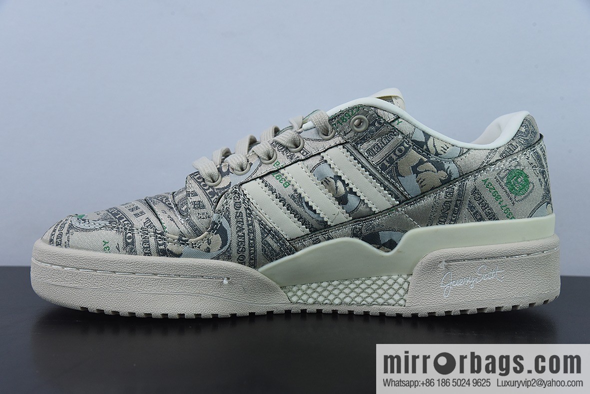 Adidas/adidas Forum Low JS joint name, beige full of banknote wings low-top board shoes, item number: GX6393YF