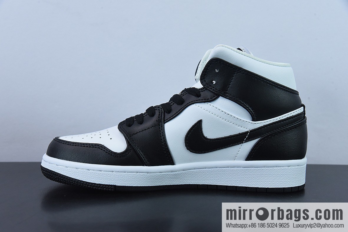 Air Jordan 1 Mid AJ1 Joe 1 naked eye 3D black and white, Zhongbang basketball shoes, item number: DR9495-001