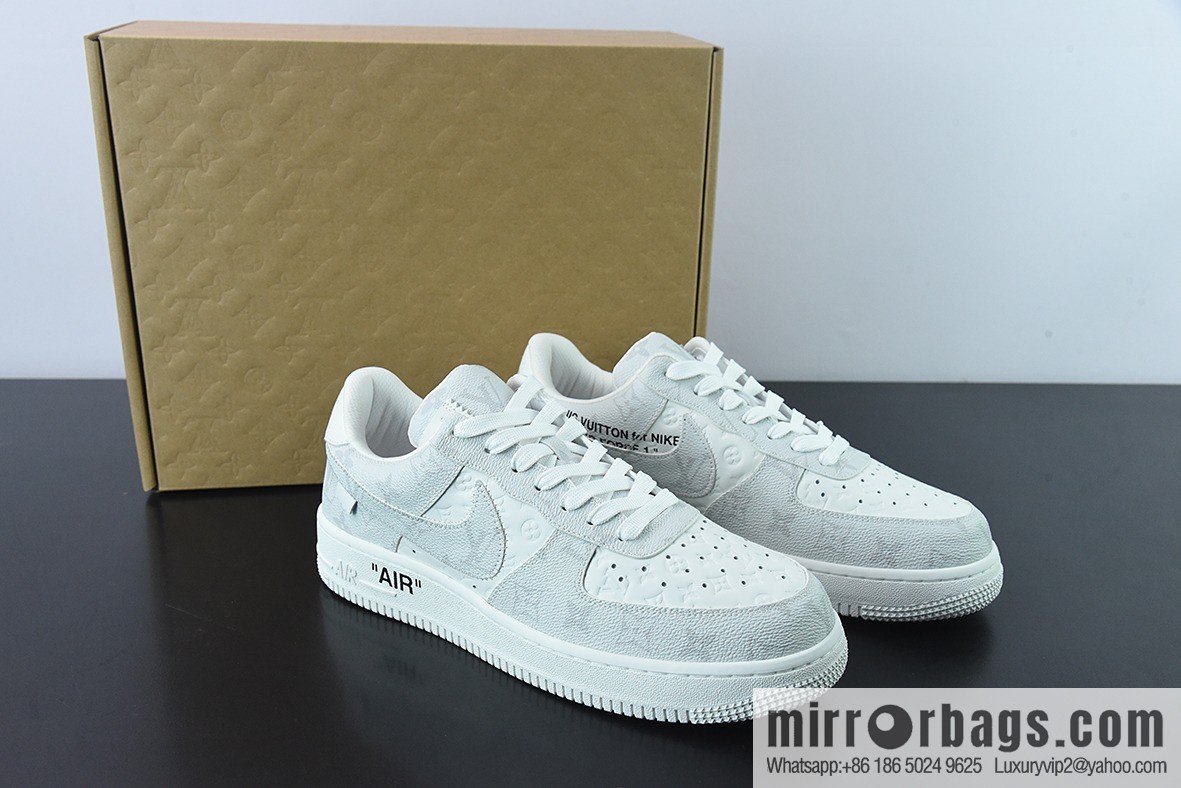 LVx Nk Air Force 1 Low Louis Vuitton donkey brand LV joint name, Air Force One low-top Unisex same sneakers