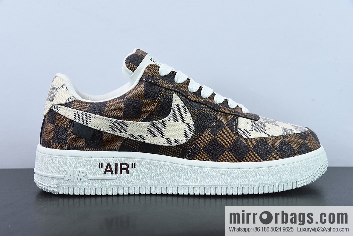LVx Nk Air Force 1 Low Louis Vuitton donkey brand LV joint name, Air Force One low-top Unisex same sneakers