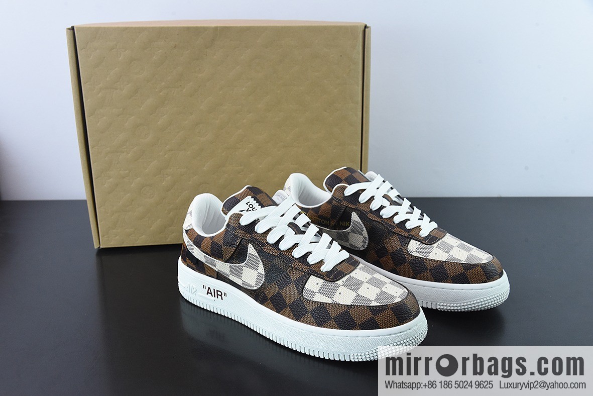 LVx Nk Air Force 1 Low Louis Vuitton donkey brand LV joint name, Air Force One low-top Unisex same sneakers