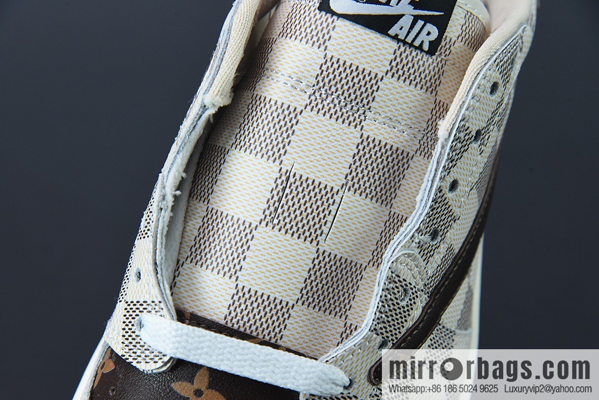 LV Louis Vuitton x NK Air Jordan 1 Low AJ1 TS barb low top monogram plaid Part Number: LK 0221