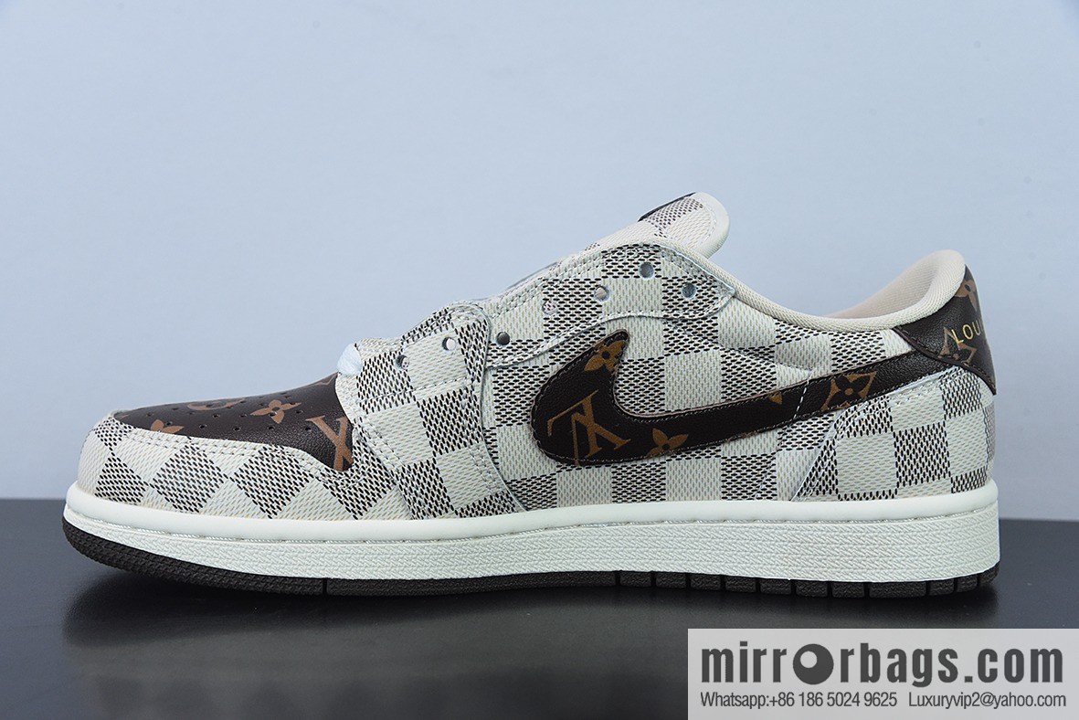 LV Louis Vuitton x NK Air Jordan 1 Low AJ1 TS barb low top monogram plaid Part Number: LK 0221