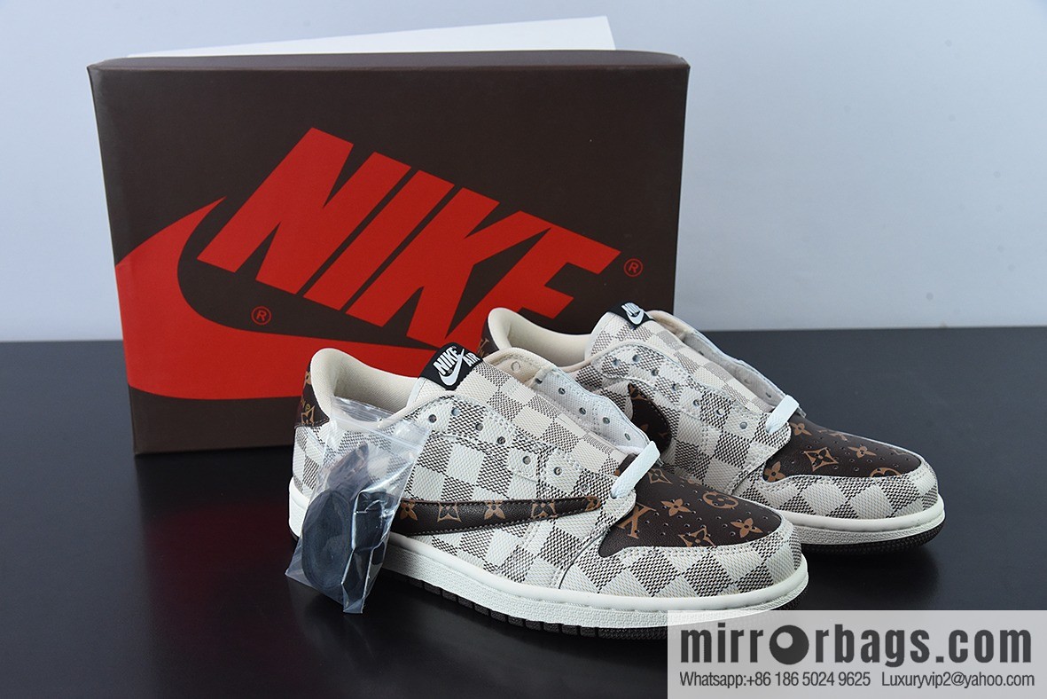 LV Louis Vuitton x NK Air Jordan 1 Low AJ1 TS barb low top monogram plaid Part Number: LK 0221