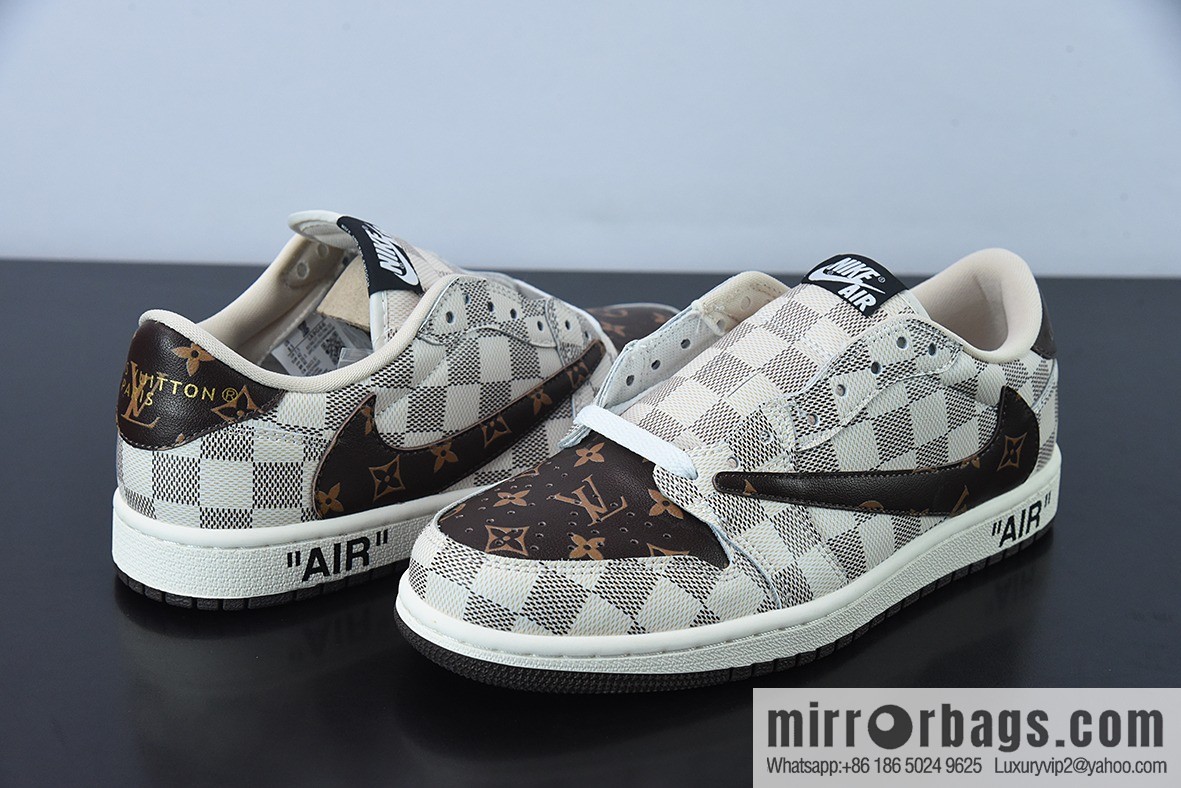 LV Louis Vuitton x NK Air Jordan 1 Low AJ1 TS barb low top monogram plaid Part Number: LK 0221