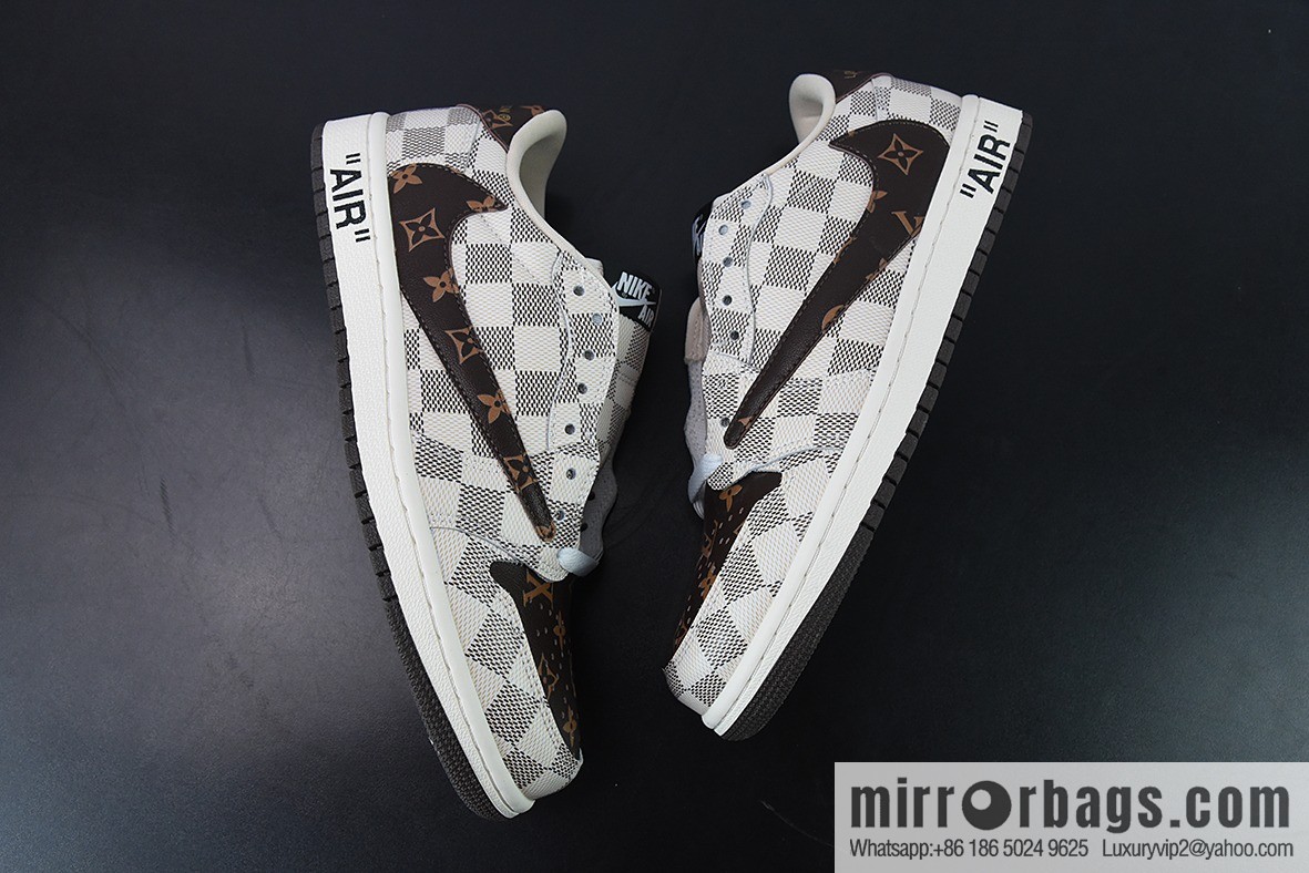 LV Louis Vuitton x NK Air Jordan 1 Low AJ1 TS barb low top monogram plaid Part Number: LK 0221
