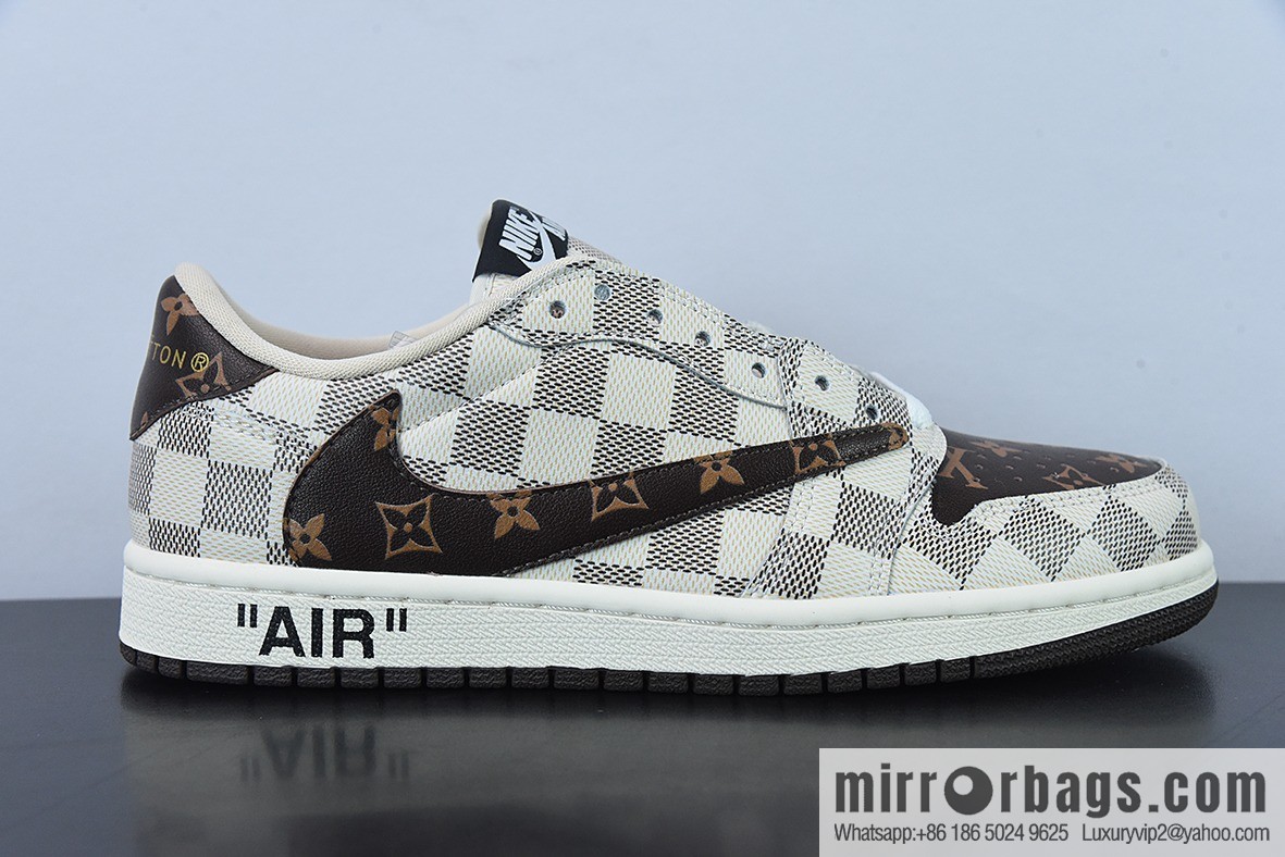 LV Louis Vuitton x NK Air Jordan 1 Low AJ1 TS barb low top monogram plaid Part Number: LK 0221