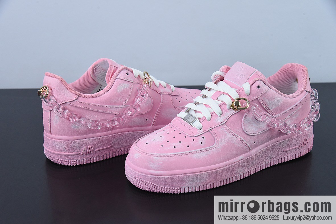Nike Air Force 1 Low 07 pink crystal chain, Air Force One low-top casual shoes, official item number: DD8959 100