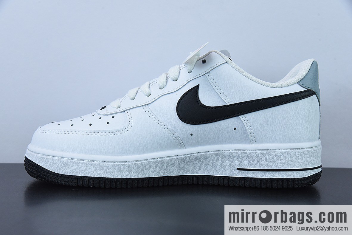 Nike Air Force 1 AF1 Air Force One/Low Top, White Black Grey Tail Embroidery Low Top Casual Board Shoes, Item Number: CT5531-100