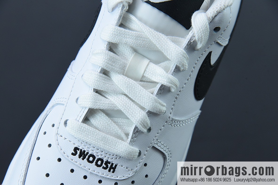 Nike Air Force 1 AF1 Air Force One/Low Top, White Black Grey Tail Embroidery Low Top Casual Board Shoes, Item Number: CT5531-100