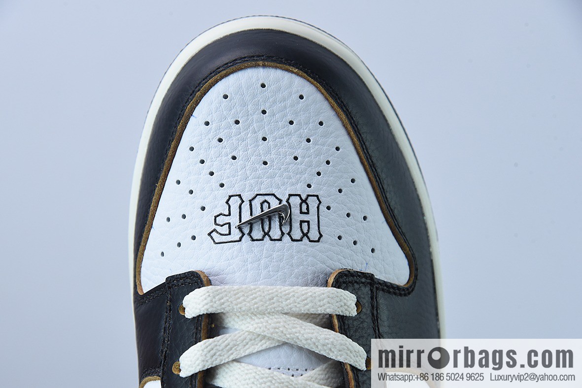 NK HUF x NK Dunk SB Low Top Sports Casual Board Shoes, Black and White, Scratch FD8775-001
