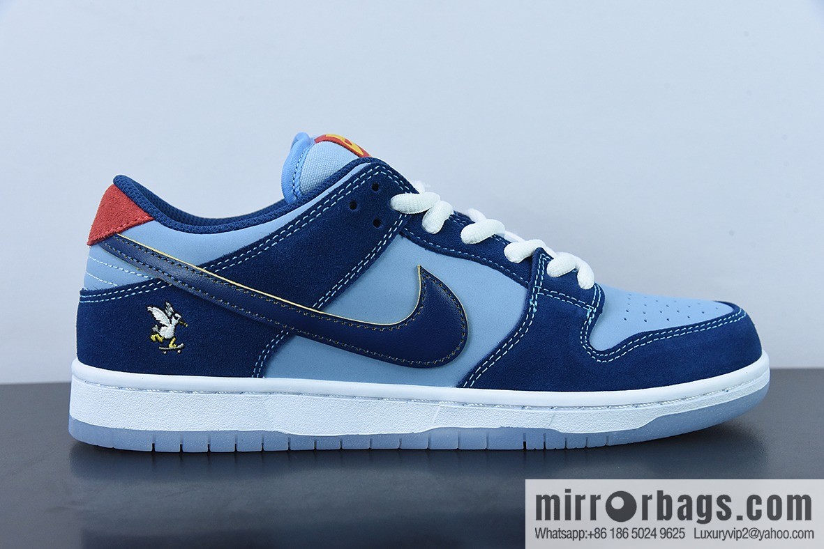 Why So Sad? x Nike SB Dunk Low Pro Blue Dove Low Top Casual Board Shoes, Part Number: dx5549-400