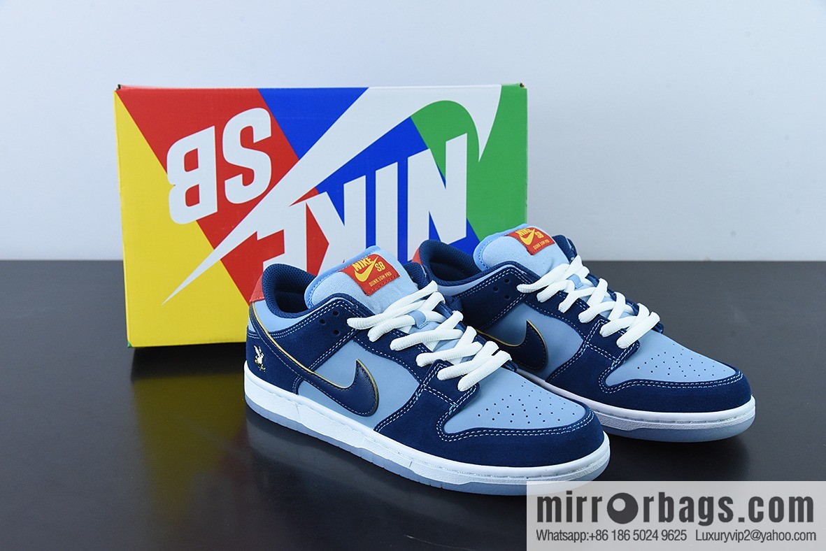 Why So Sad? x Nike SB Dunk Low Pro Blue Dove Low Top Casual Board Shoes, Part Number: dx5549-400