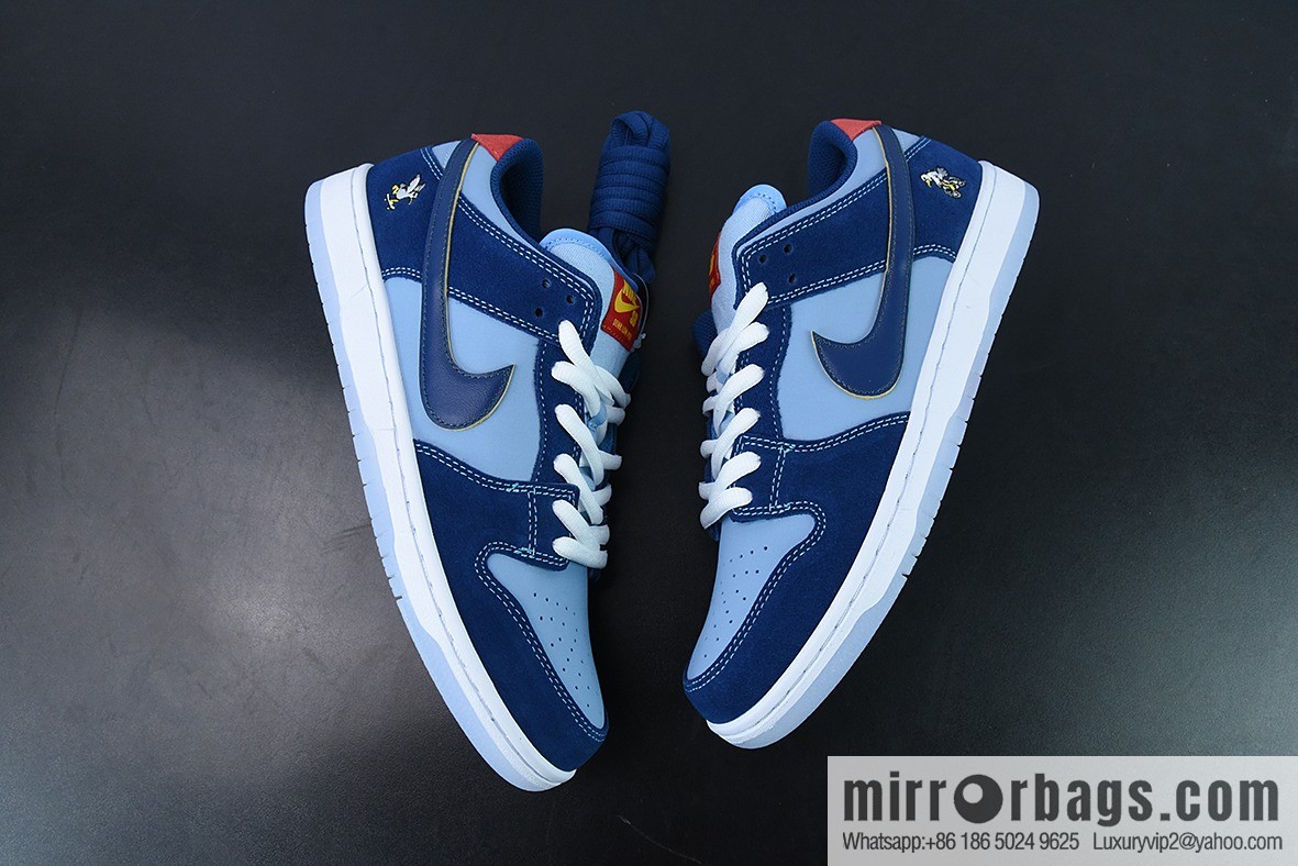 Why So Sad? x Nike SB Dunk Low Pro Blue Dove Low Top Casual Board Shoes, Part Number: dx5549-400