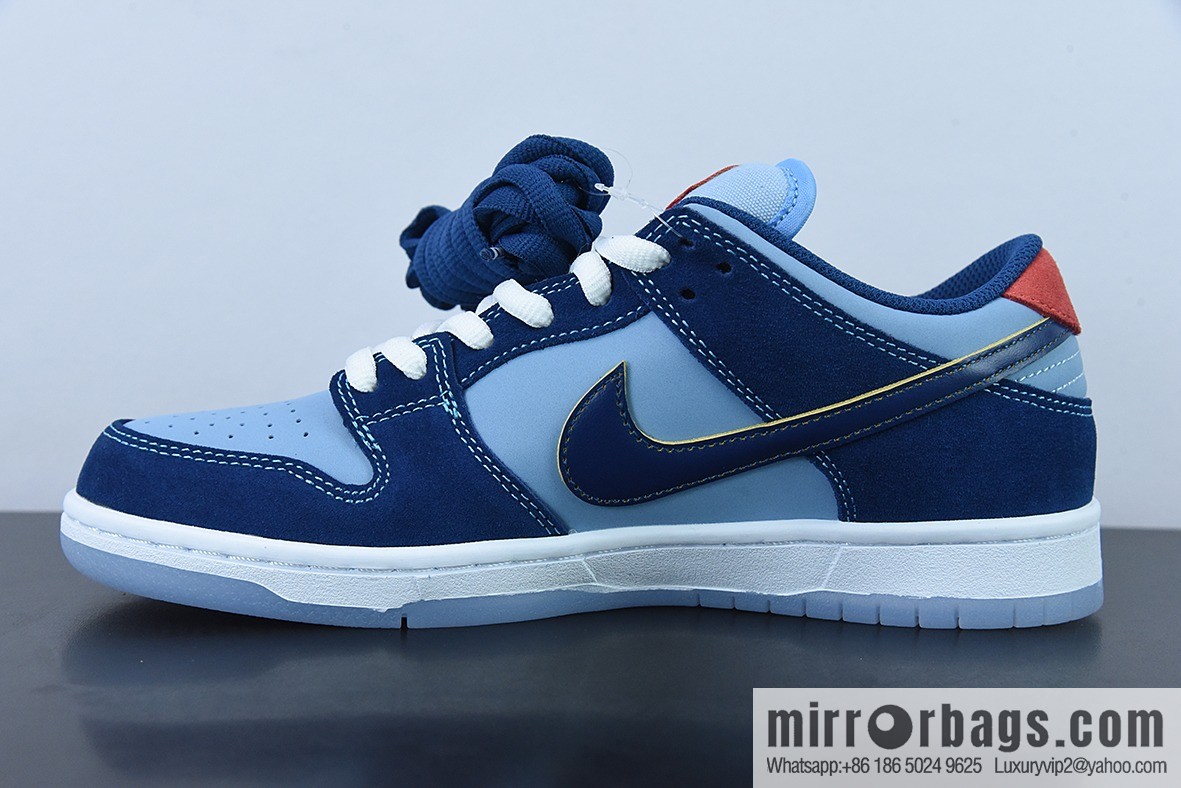 Why So Sad? x Nike SB Dunk Low Pro Blue Dove Low Top Casual Board Shoes, Part Number: dx5549-400