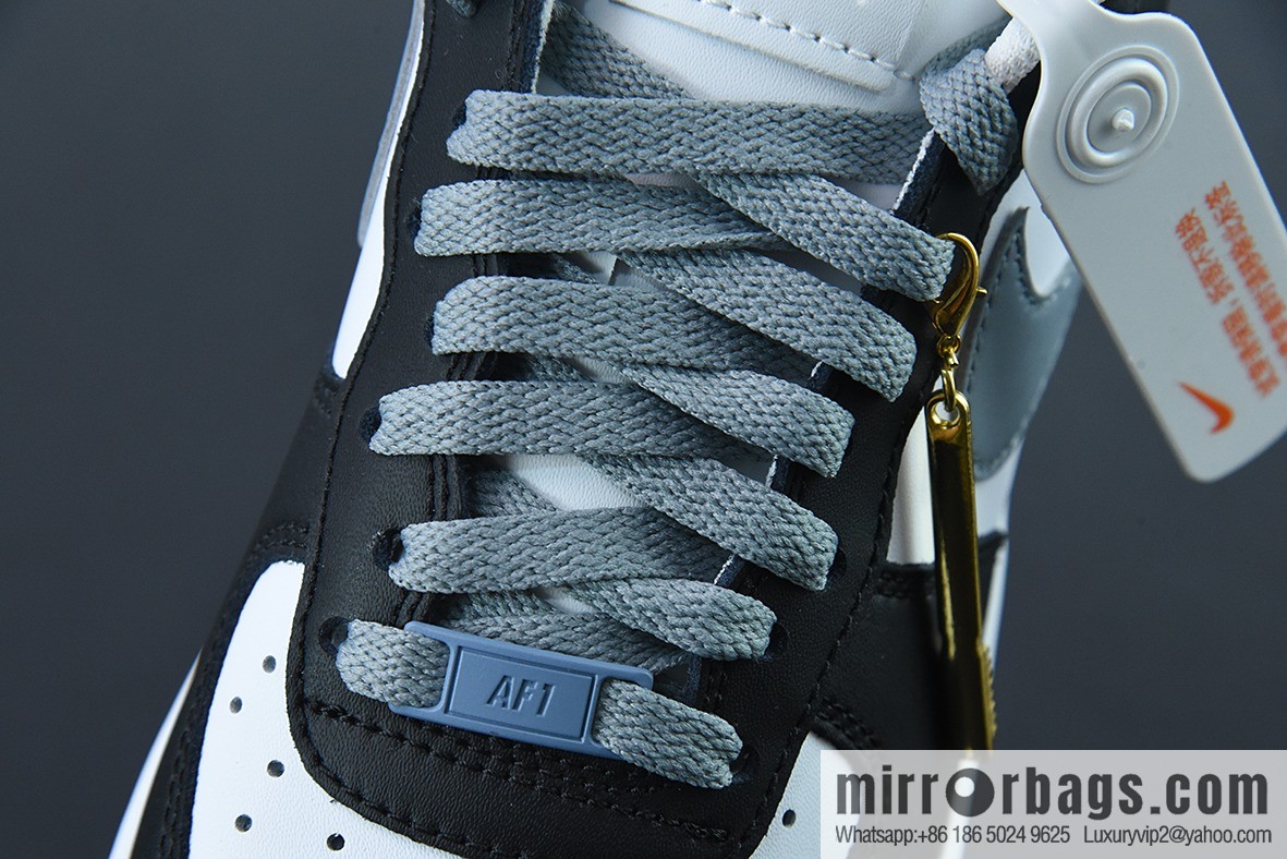 NK Air Force 1 Air Force One low-top sports and leisure board shoes black and white gray hook, item number FD9065-100