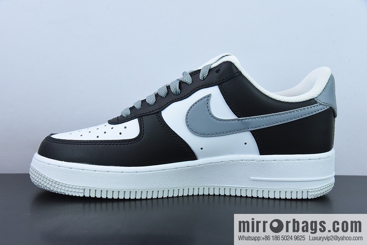 NK Air Force 1 Air Force One low-top sports and leisure board shoes black and white gray hook, item number FD9065-100