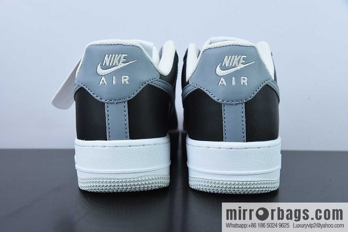 NK Air Force 1 Air Force One low-top sports and leisure board shoes black and white gray hook, item number FD9065-100