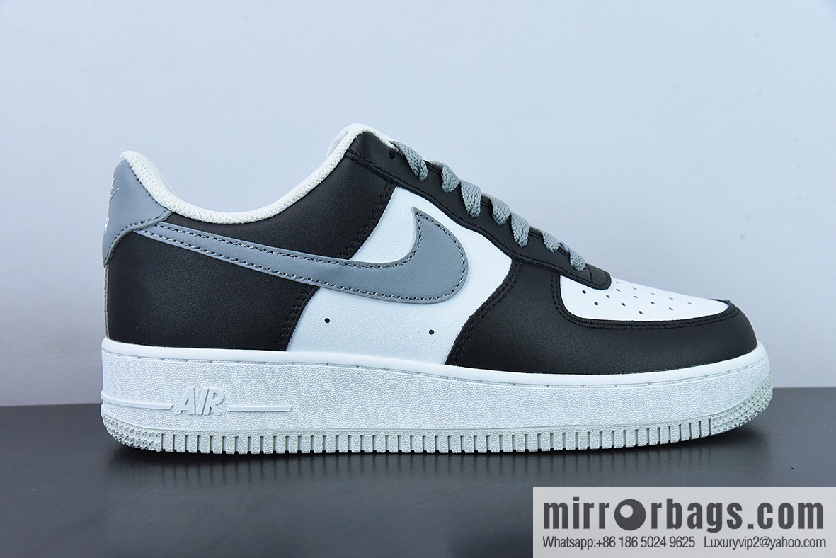 NK Air Force 1 Air Force One low-top sports and leisure board shoes black and white gray hook, item number FD9065-100