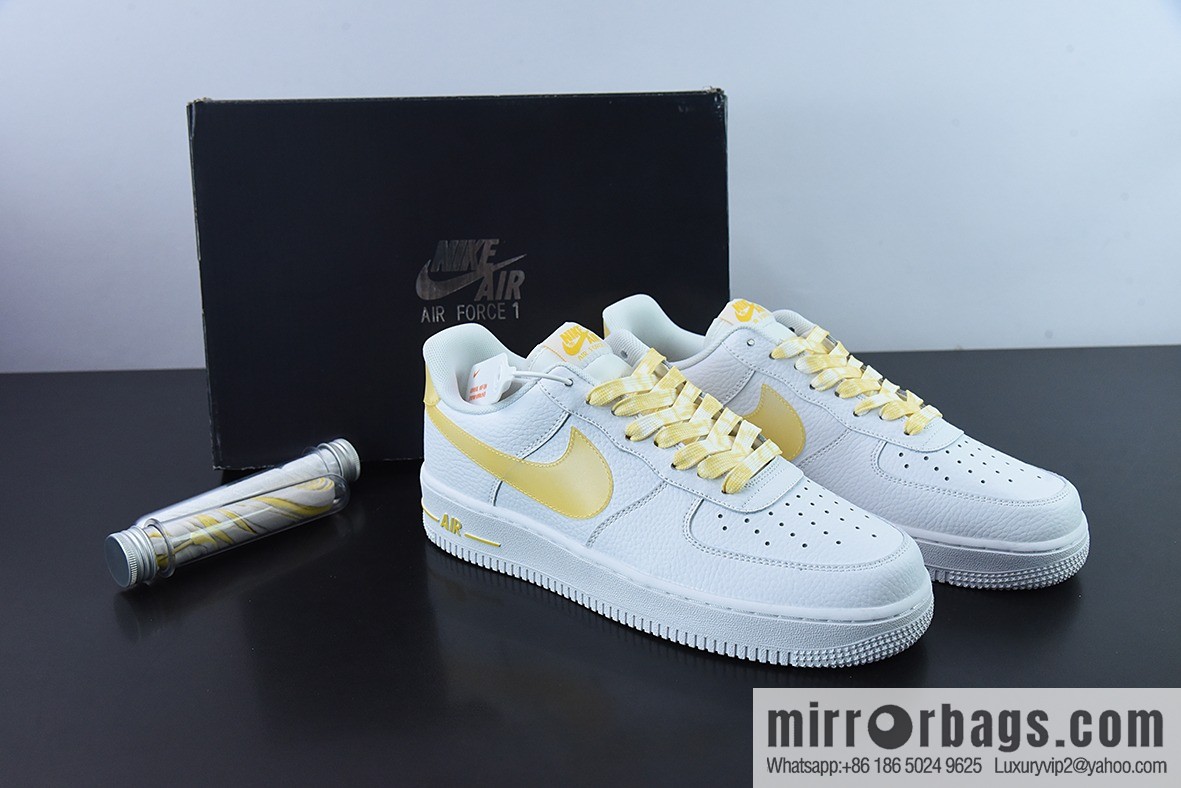 Nk Air Force 1 '07 Low White and Yellow, Classic Versatile Low Help Air Force One, Item Number DV3505-101