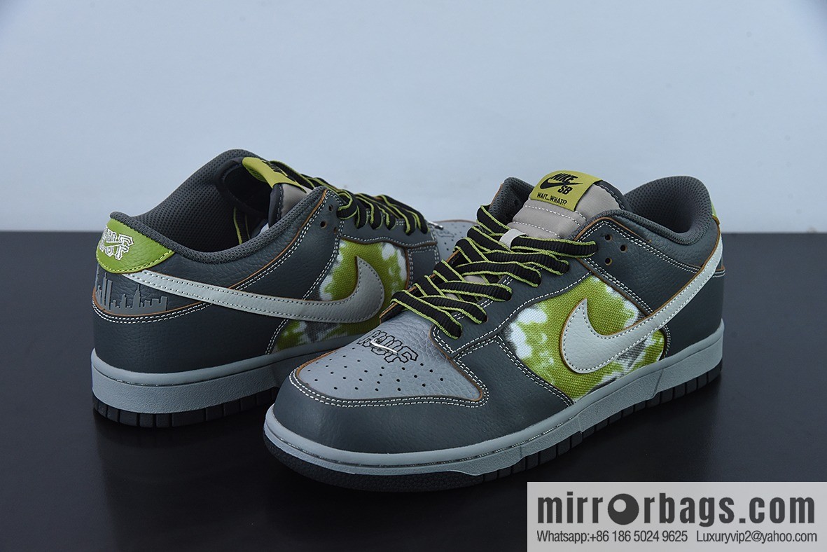 HUF x Nk SB Dunk Low NYC joint model, gray-green SB low-top sports and leisure shoes, item number: FD8775-002